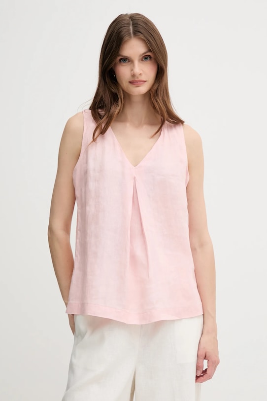 Льняная блузка United Colors Of Benetton, розовый 
Льняная блузка United Colors Of Benetton, розовый