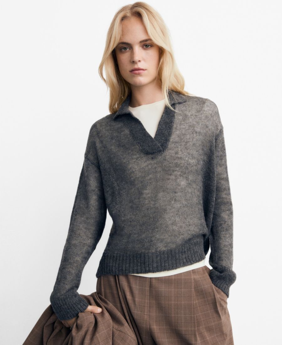 Женский полупрозрачный свитер с высоким воротником-поло MANGO, Gray
Женский полупрозрачный свитер с высоким воротником-поло MANGO, Gray