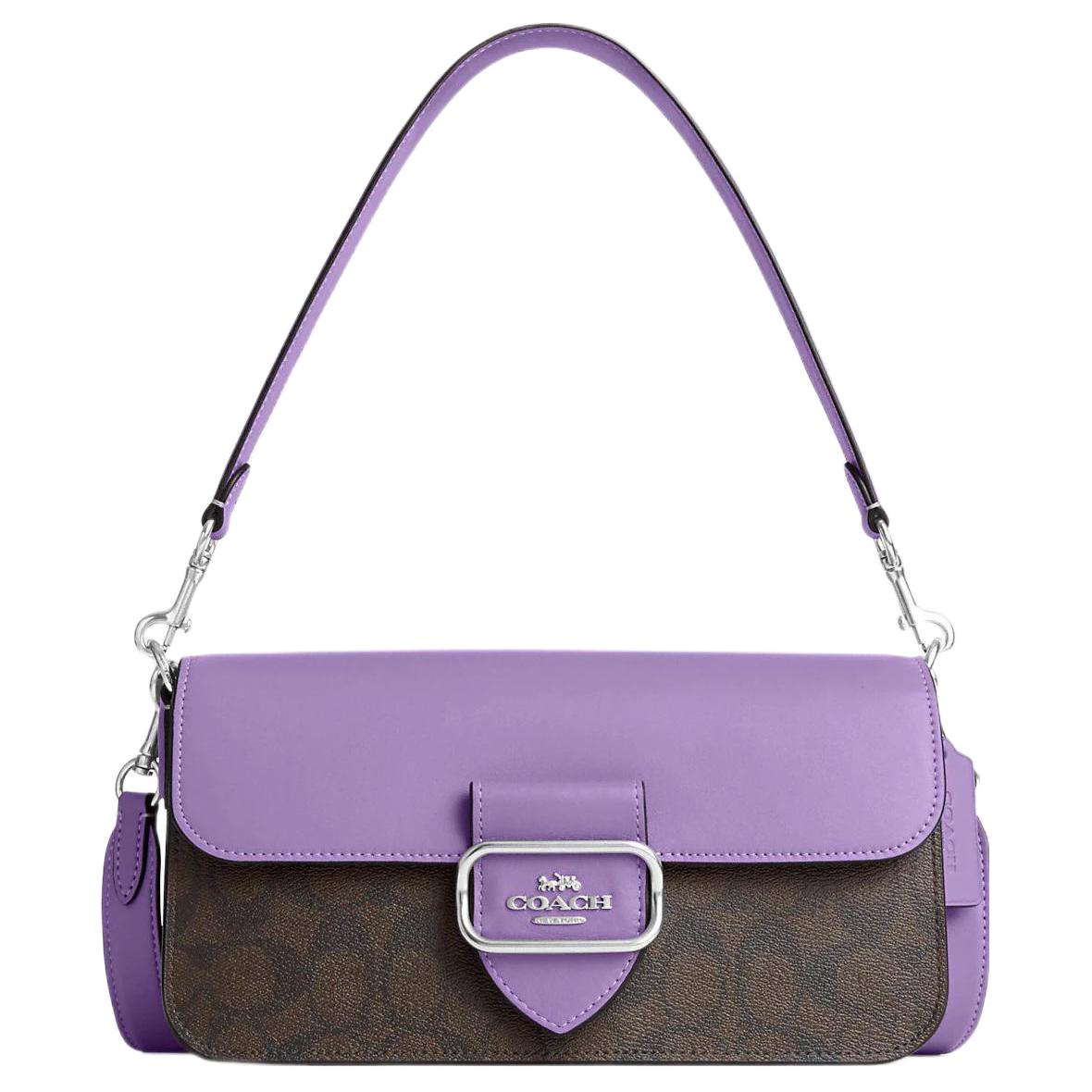 COACH Сумка сумка-багет из кожи и холста с монограммой 
COACH Сумка сумка-багет из кожи и холста с монограммой