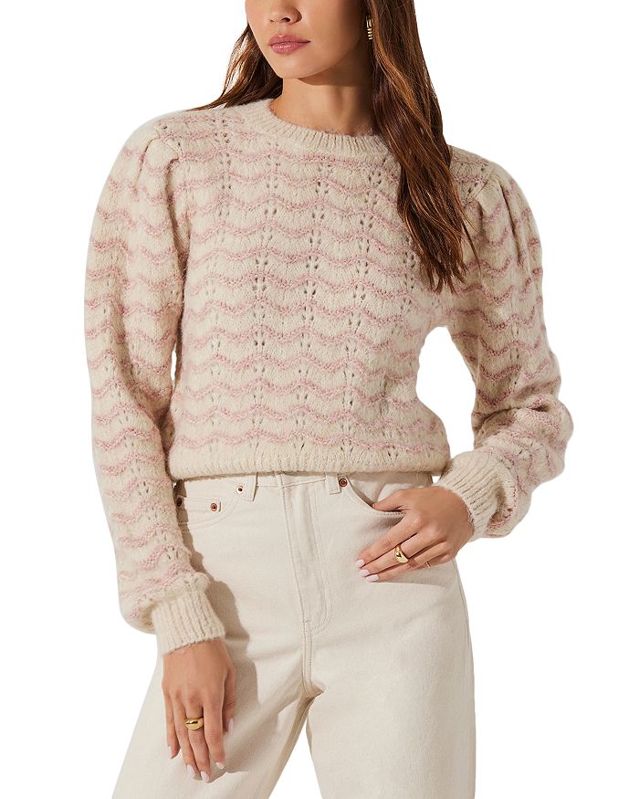 Свитер с волнистой вязкой Jaylani ASTR the Label, коричневый/бежевый 
Свитер с волнистой вязкой Jaylani ASTR the Label, коричневый/бежевый