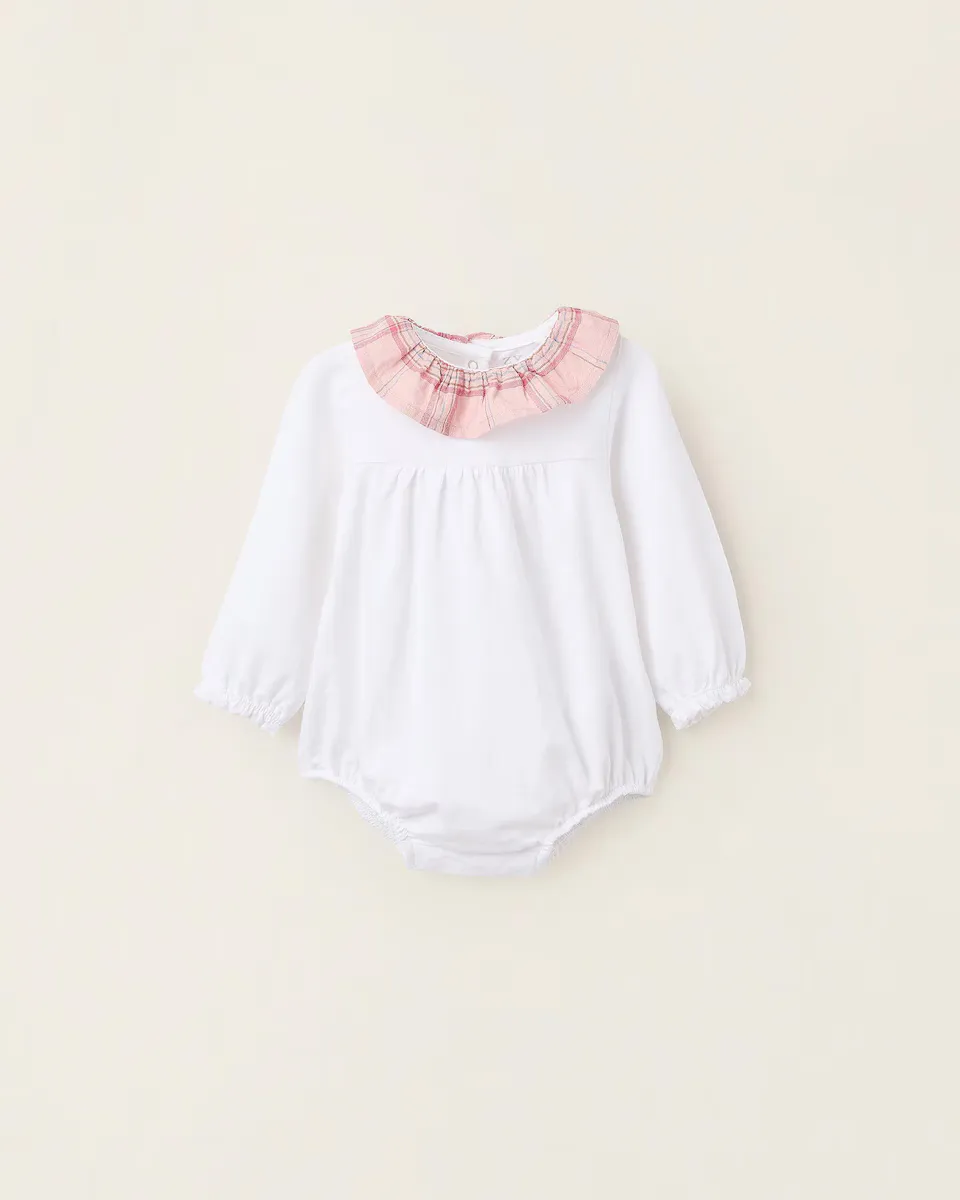 Детский боди для девочки 100% хлопок с воротником-рюшей Zippy, белый
Детский боди для девочки 100% хлопок с воротником-рюшей Zippy, белый