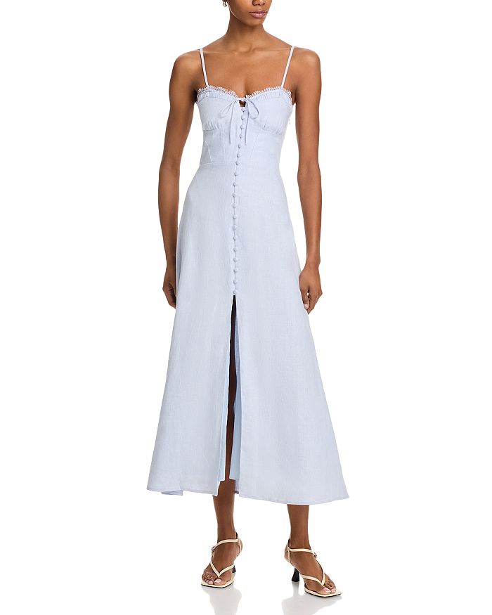 Linella Sweetheart Платье миди с застежкой на пуговицы LoveShackFancy, синий
Linella Sweetheart Платье миди с застежкой на пуговицы LoveShackFancy, синий