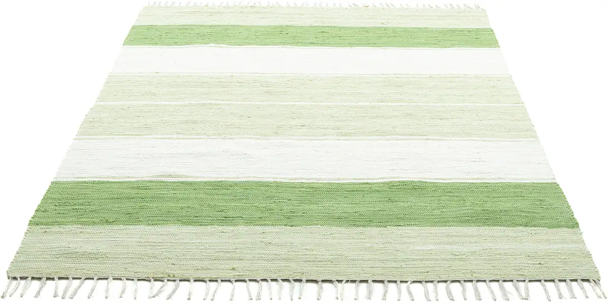 Ковер THEKO "Stripe Cotton", прямоугольный, плоского плетения, в полоску, чистый хлопок, ручная работа, с бахромой 60х120 см, зеленый
Ковер THEKO "Stripe Cotton", прямоугольный, плоского плетения, в полоску, чистый хлопок, ручная работа, с бахромой 60х120 см, зеленый