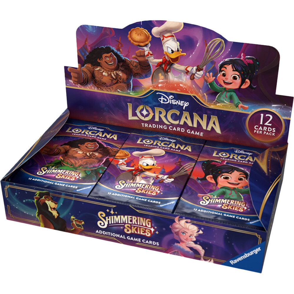 Карточная игра Ravensburger Lorcana TCG: Shimmering Skies - Booster Box (24)
Карточная игра Ravensburger Lorcana TCG: Shimmering Skies - Booster Box (24)