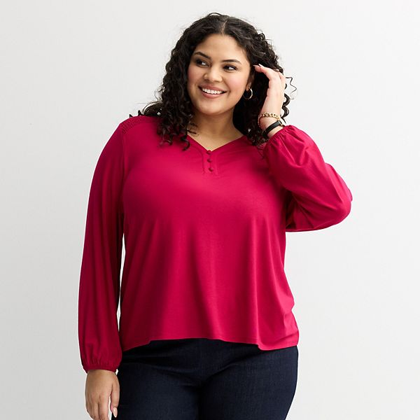 Блузка-хенли со сборками Plus size Croft & Barrow, Luscious Berry
Блузка-хенли со сборками Plus size Croft & Barrow, Luscious Berry