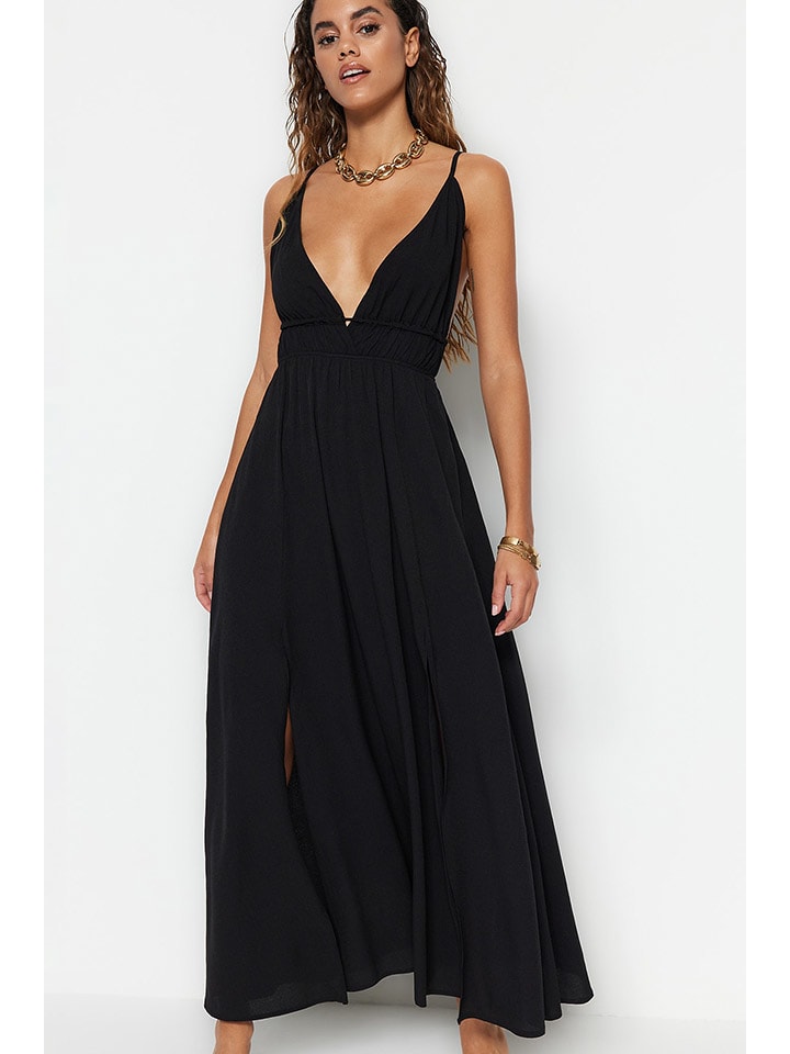 Длинное платье trendyol, черный
Длинное платье trendyol, черный