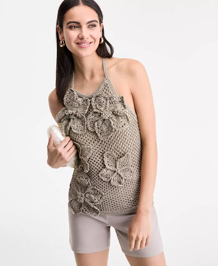 Женский топ-халтер с металлизированной вязкой и цветочными аппликациями I.N.C. International Concepts, зеленый
Женский топ-халтер с металлизированной вязкой и цветочными аппликациями I.N.C. International Concepts, зеленый