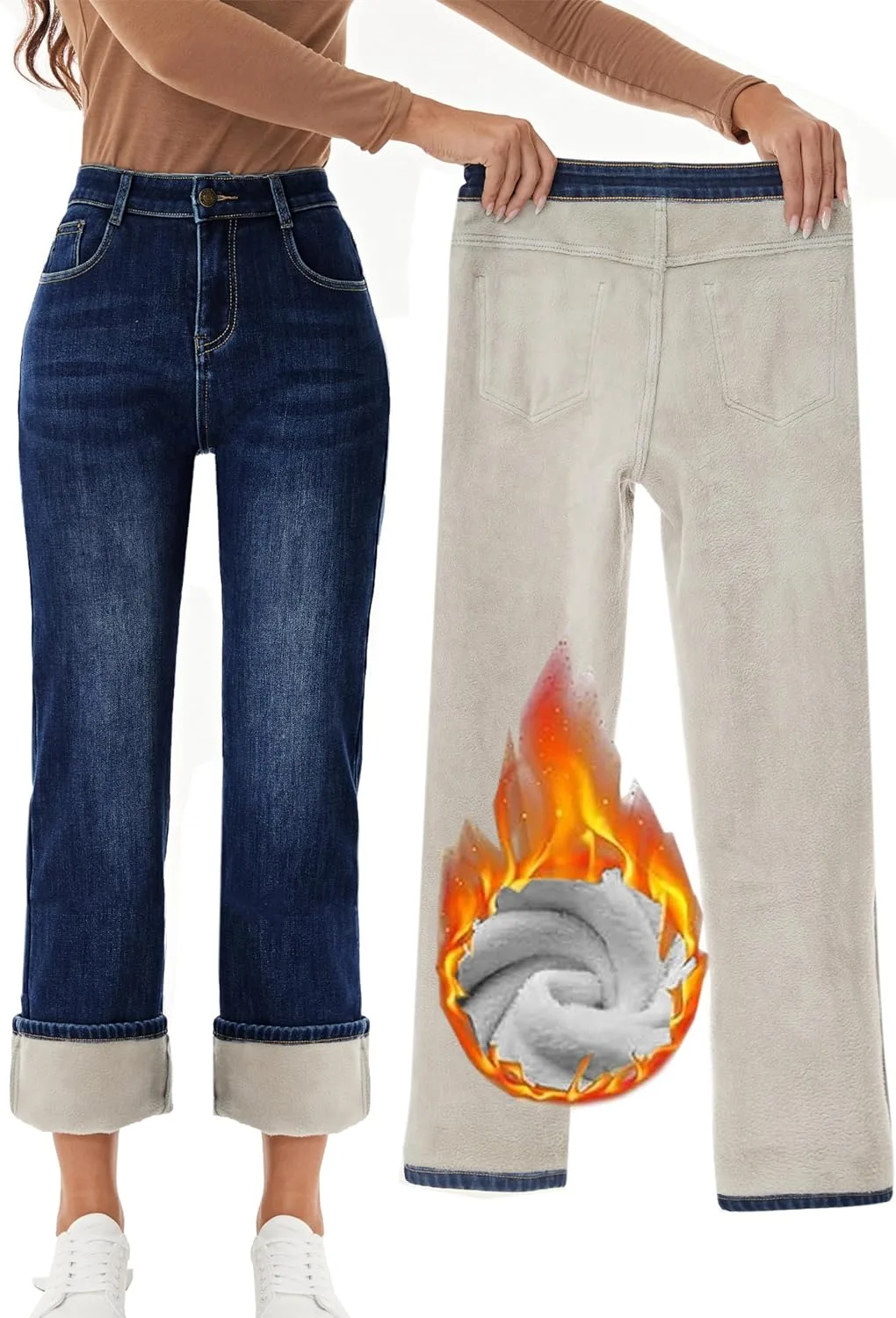 Женские джинсы Yehopere с флисовой подкладкой, прямые, утепленные
Женские джинсы Yehopere с флисовой подкладкой, прямые, утепленные