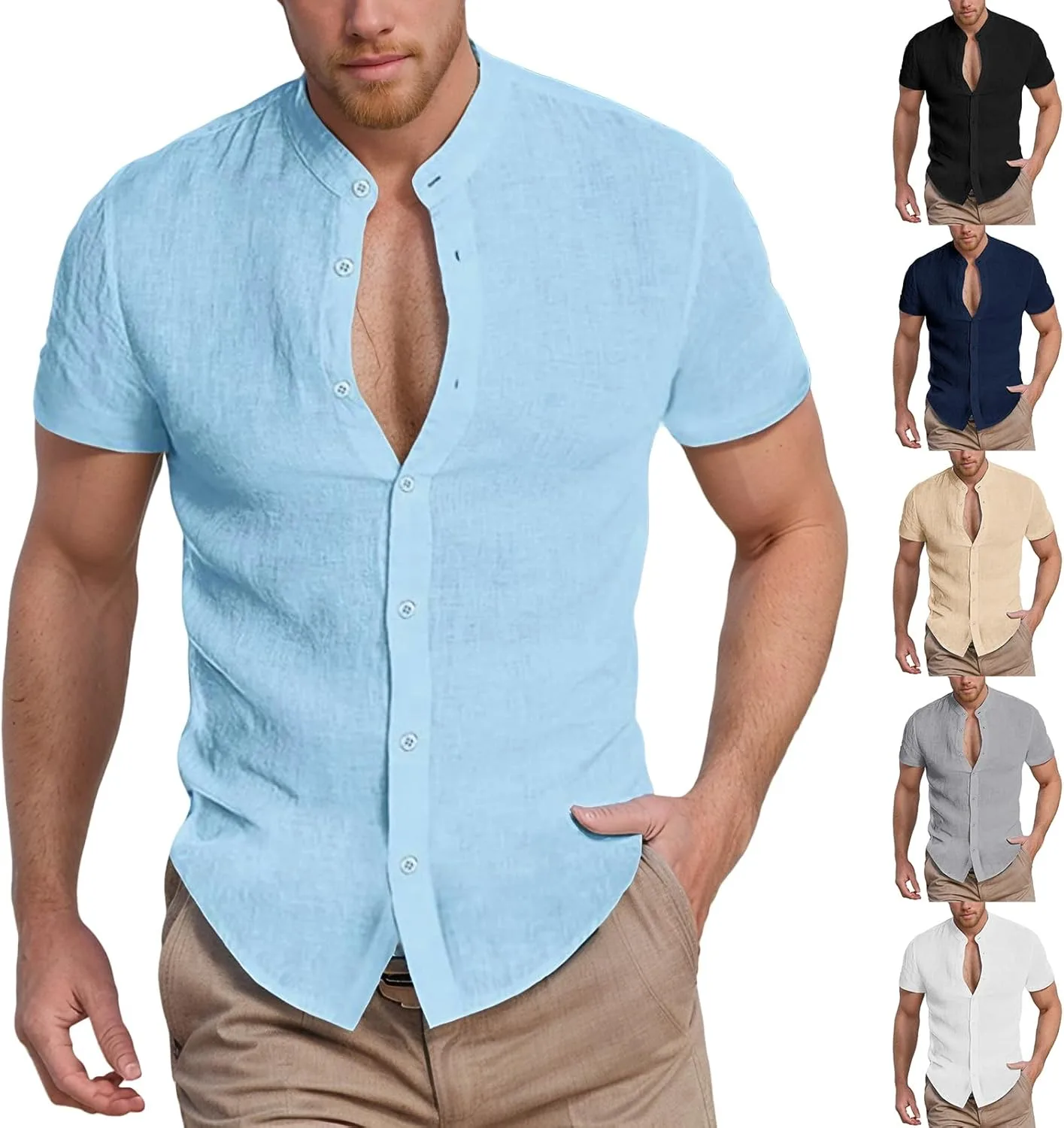 Мужская рубашка Casual с коротким рукавом и V-образным вырезом Thatrich
Мужская рубашка Casual с коротким рукавом и V-образным вырезом Thatrich