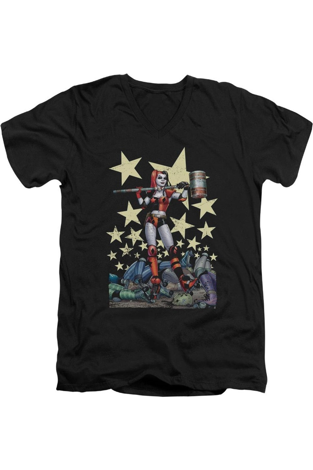 Футболка Batman Hammer Time с коротким рукавом и V-образным вырезом для взрослых из премиального хлопка Gildan, черный 
Футболка Batman Hammer Time с коротким рукавом и V-образным вырезом для взрослых из премиального хлопка Gildan, черный