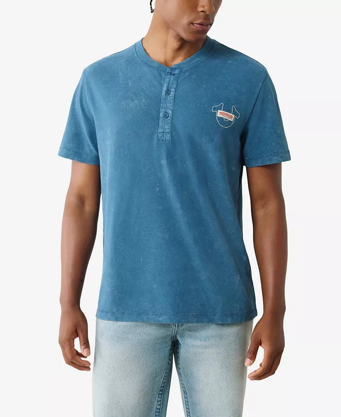 Мужская футболка с коротким рукавом из пике с минеральным патчем True Religion, синий
Мужская футболка с коротким рукавом из пике с минеральным патчем True Religion, синий