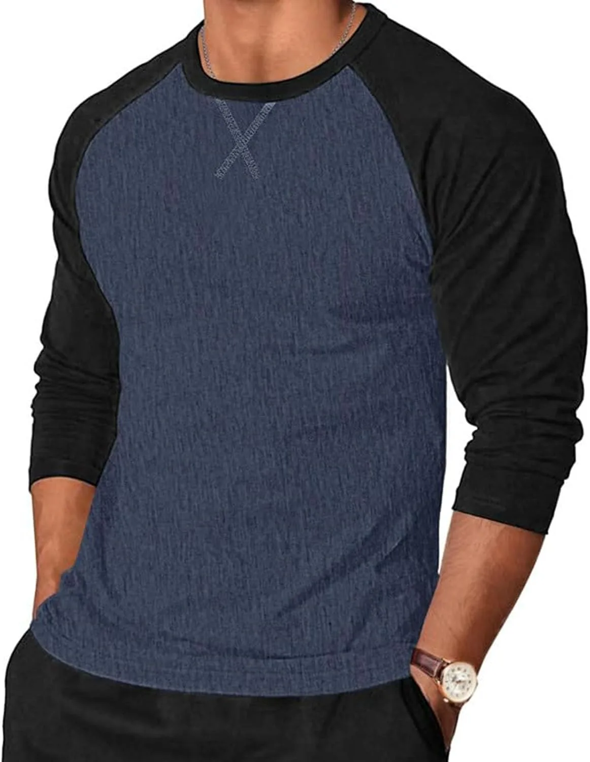 Мужская футболка Casual с длинным рукавом Raglan, цветной блок
Мужская футболка Casual с длинным рукавом Raglan, цветной блок