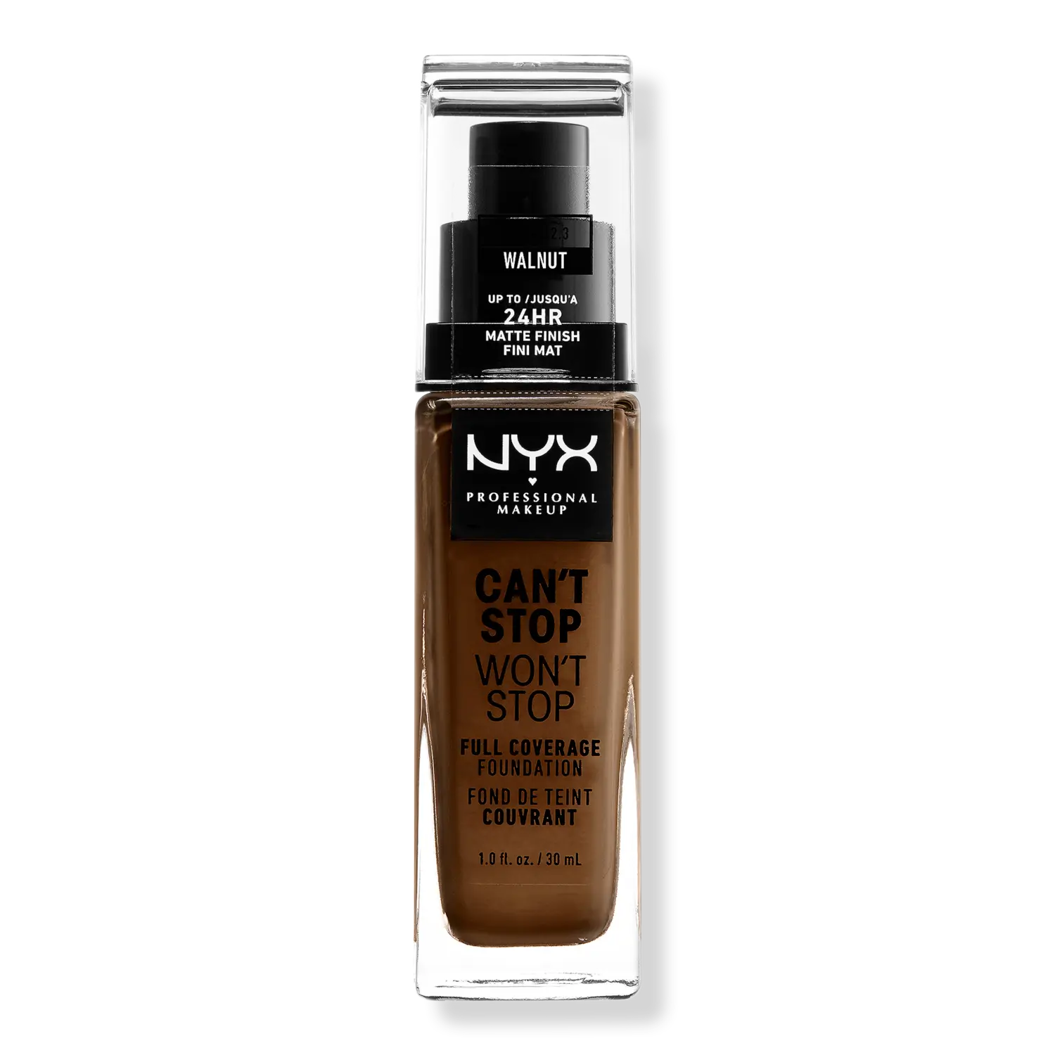 Тональная основа Can't Stop Won't Stop с матовым покрытием, обеспечивающая полное покрытие в течение 24 часов. NYX Professional Makeup, Walnut (deep deep w/ olive undertone)
Тональная основа Can't Stop Won't Stop с матовым покрытием, обеспечивающая полное покрытие в течение 24 часов. NYX Professional Makeup, Walnut (deep deep w/ olive undertone)