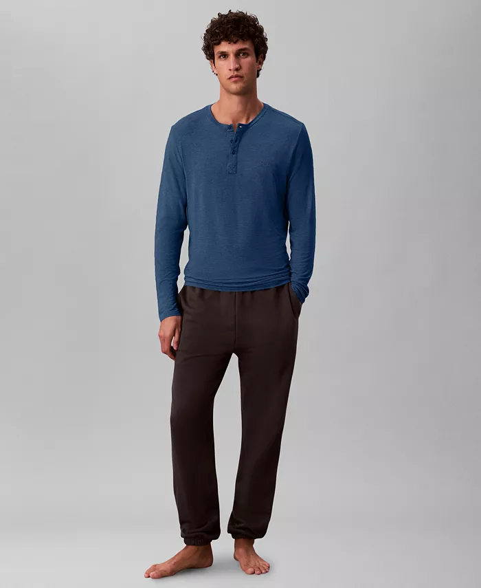 Мужская футболка для сна с воротником хенли Calvin Klein, синий
Мужская футболка для сна с воротником хенли Calvin Klein, синий