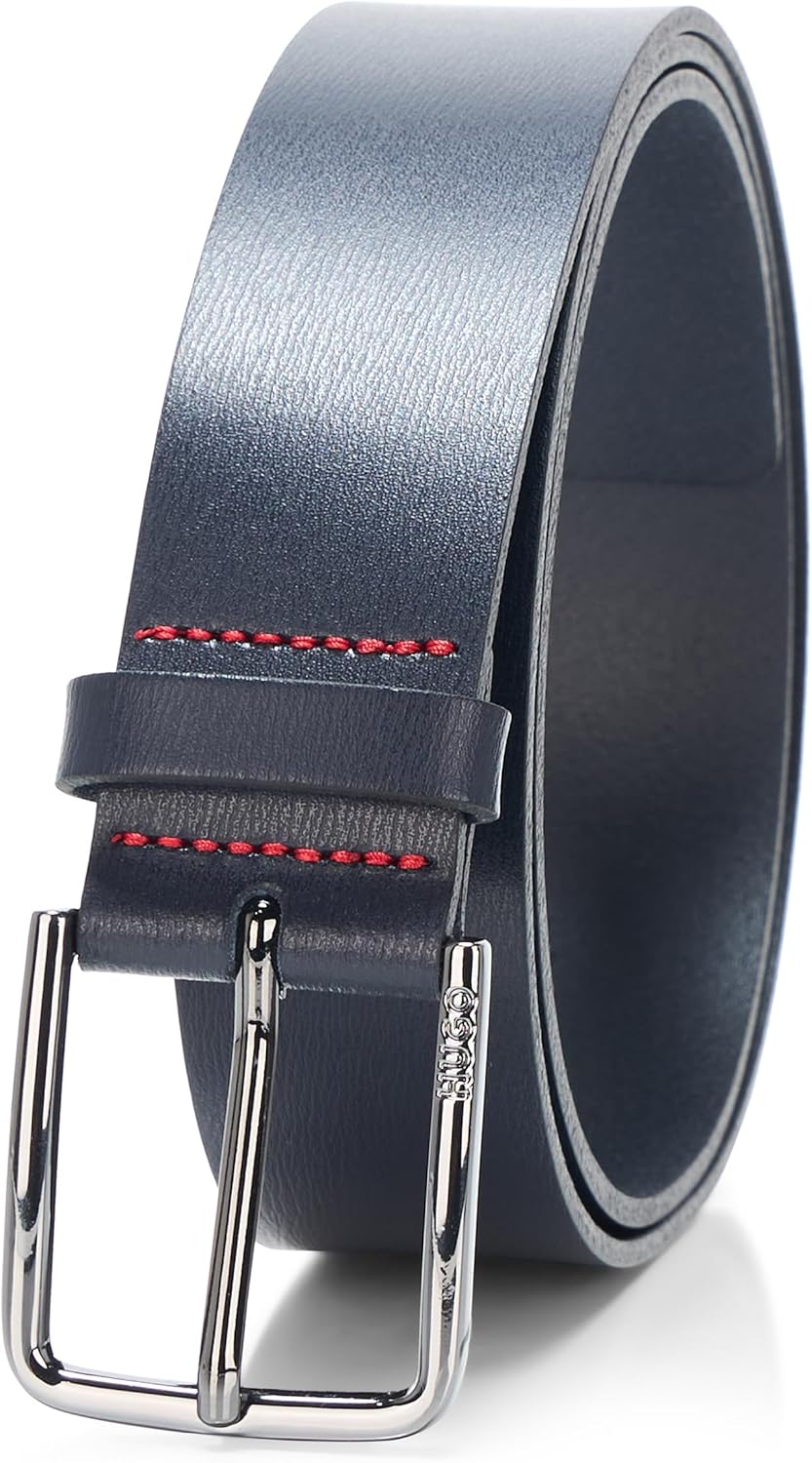 HUGO мужской тонкий ремень с пряжкой из гладкой кожи, Deep Navy
HUGO мужской тонкий ремень с пряжкой из гладкой кожи, Deep Navy