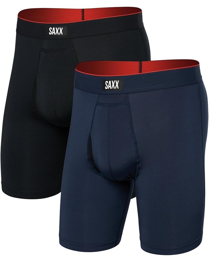 Боксеры SAXX UNDERWEAR Multi-Sport Mesh Long Boxer Brief Fly 2-Pack, цвет Navy/Black
Боксеры SAXX UNDERWEAR Multi-Sport Mesh Long Boxer Brief Fly 2-Pack, цвет Navy/Black