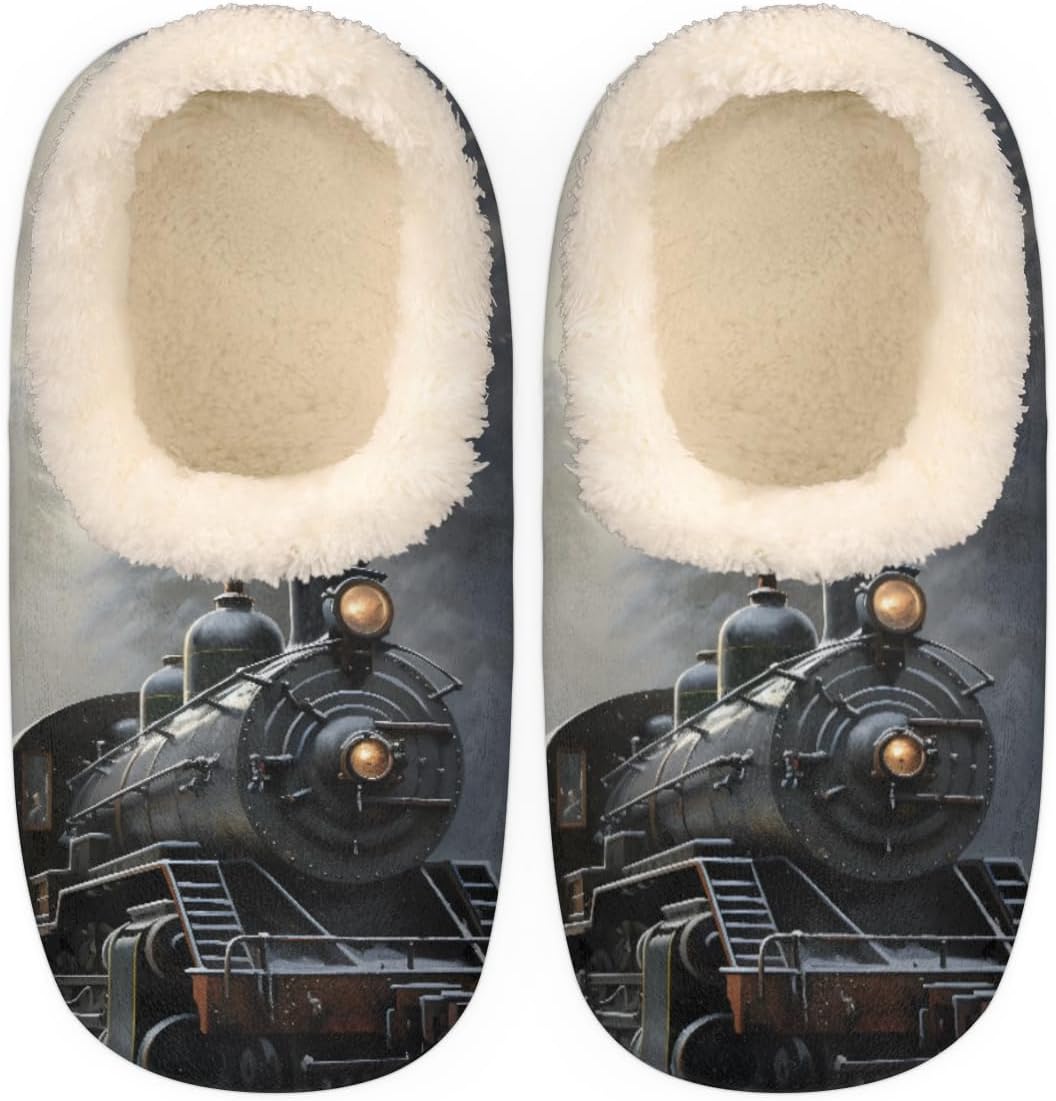 Винтажные тапочки в виде локомотива для женщин и мужчин, зимние домашние тапочки-носки теплые с пушистой стелькой из памяти формы, легкие, уютные, с нескользящей подошвой и закрытой пяткой, средний размер Bardic, Multicolor
Винтажные тапочки в виде локомотива для женщин и мужчин, зимние домашние тапочки-носки теплые с пушистой стелькой из памяти формы, легкие, уютные, с нескользящей подошвой и закрытой пяткой, средний размер Bardic, Multicolor