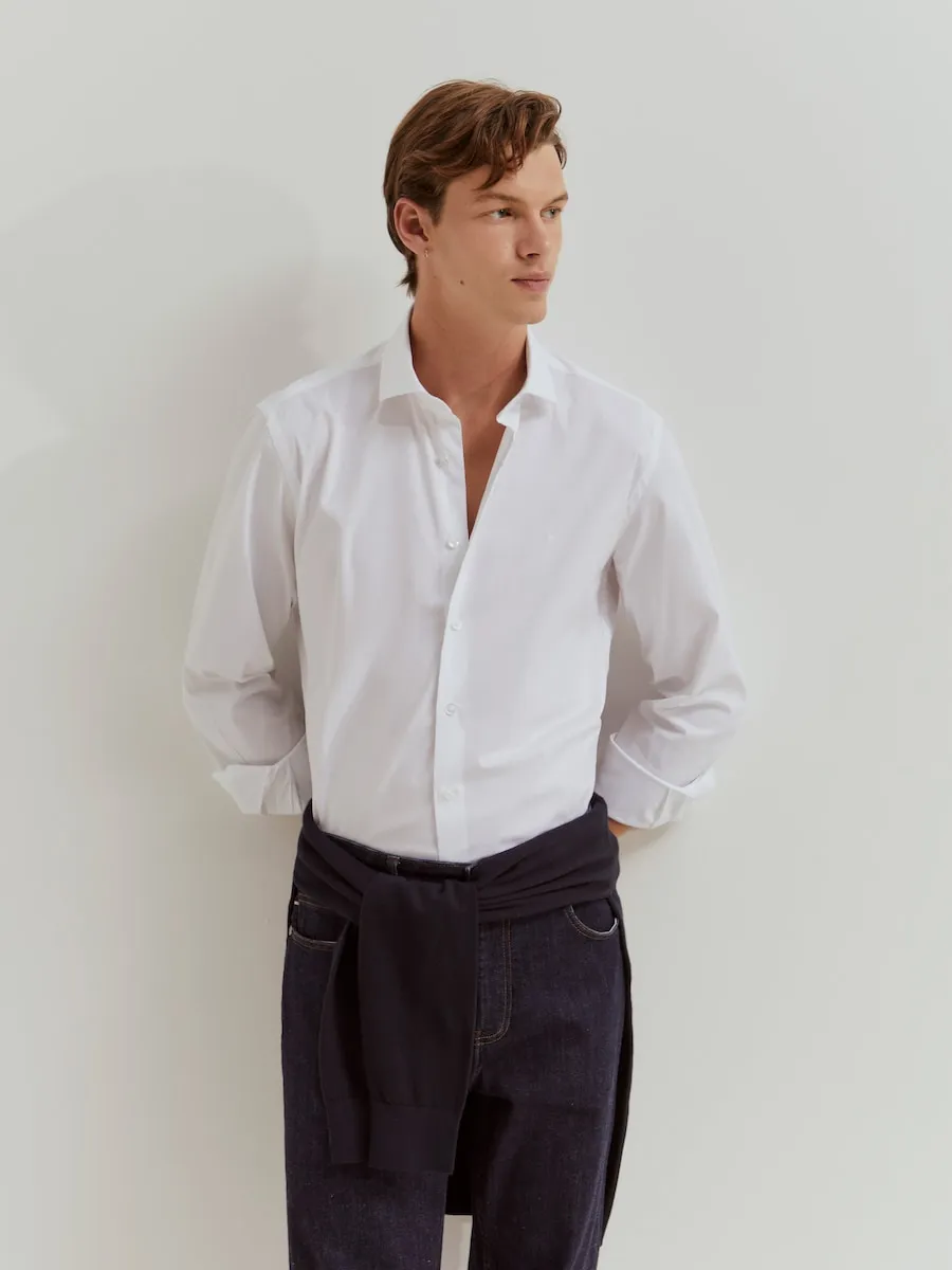 Мужская хлопковая рубашка, приталенный крой Lion of Porches, белый
Мужская хлопковая рубашка, приталенный крой Lion of Porches, белый