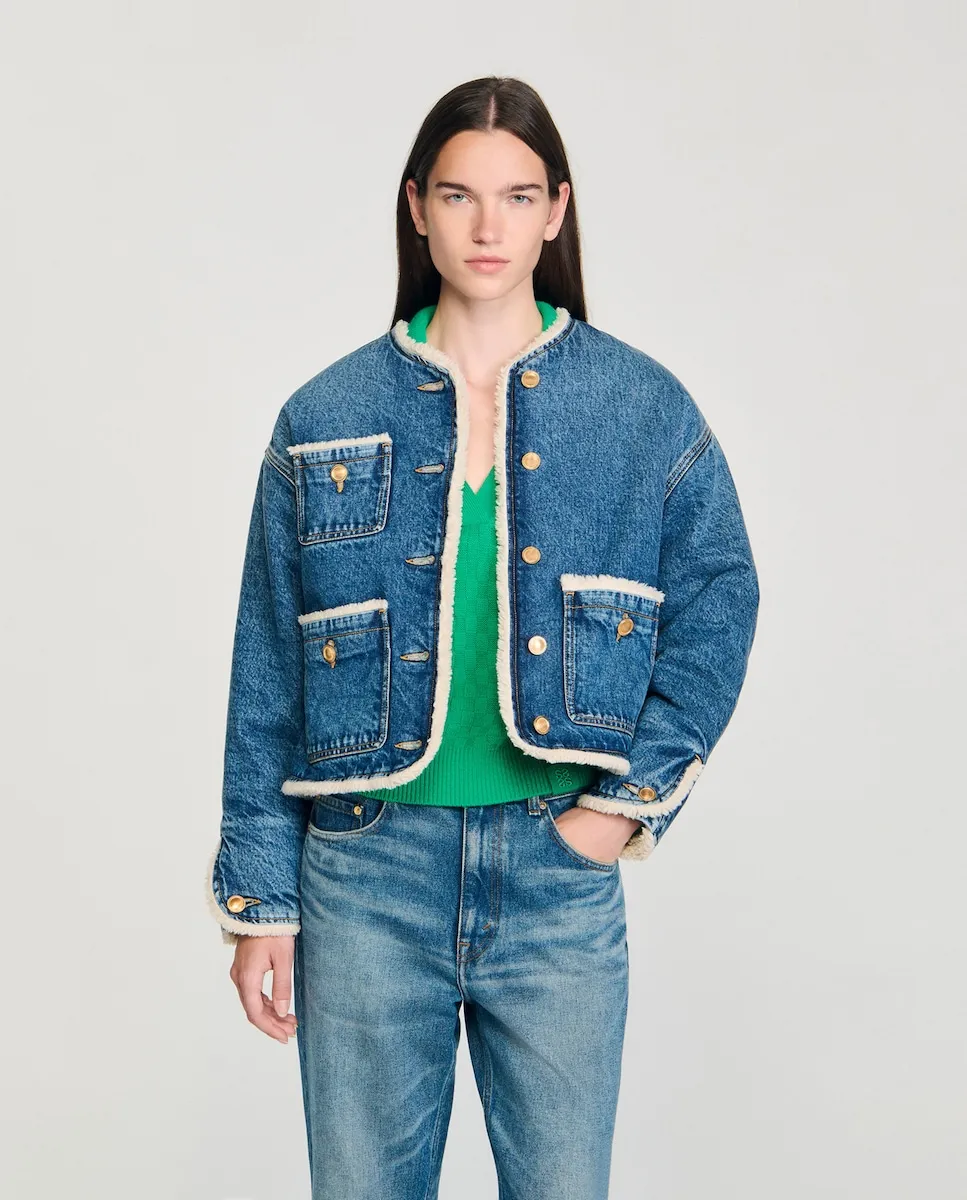 Женская джинсовая куртка с меховой подкладкой Sandro, синий
Женская джинсовая куртка с меховой подкладкой Sandro, синий