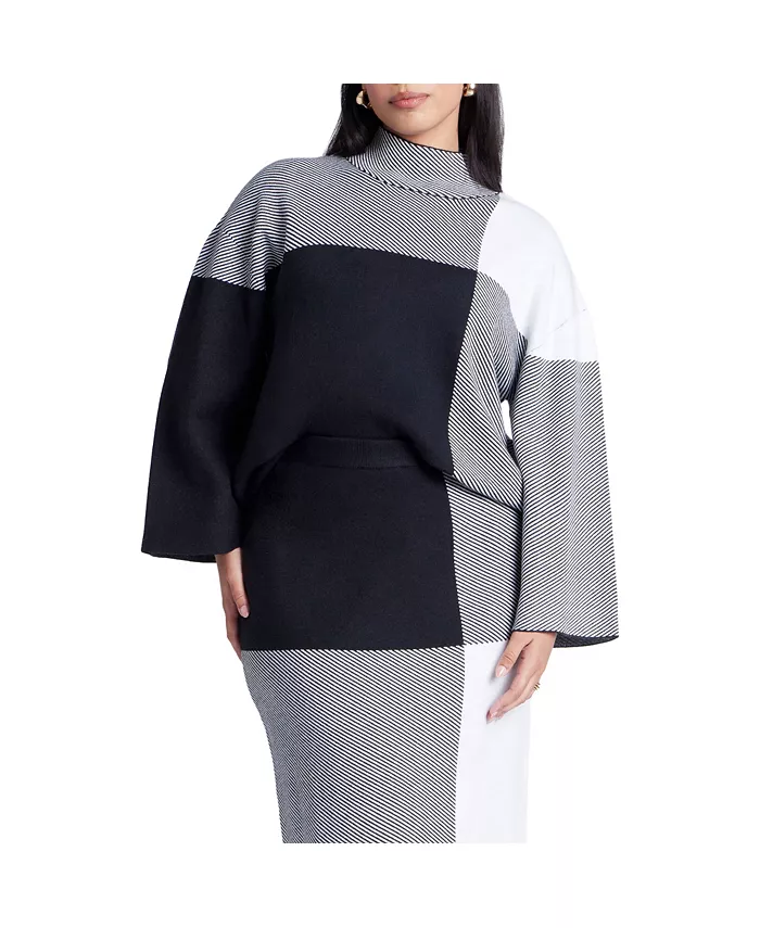 Женский свитер с высоким воротником и интарсией Eloquii, мультиколор
Женский свитер с высоким воротником и интарсией Eloquii, мультиколор