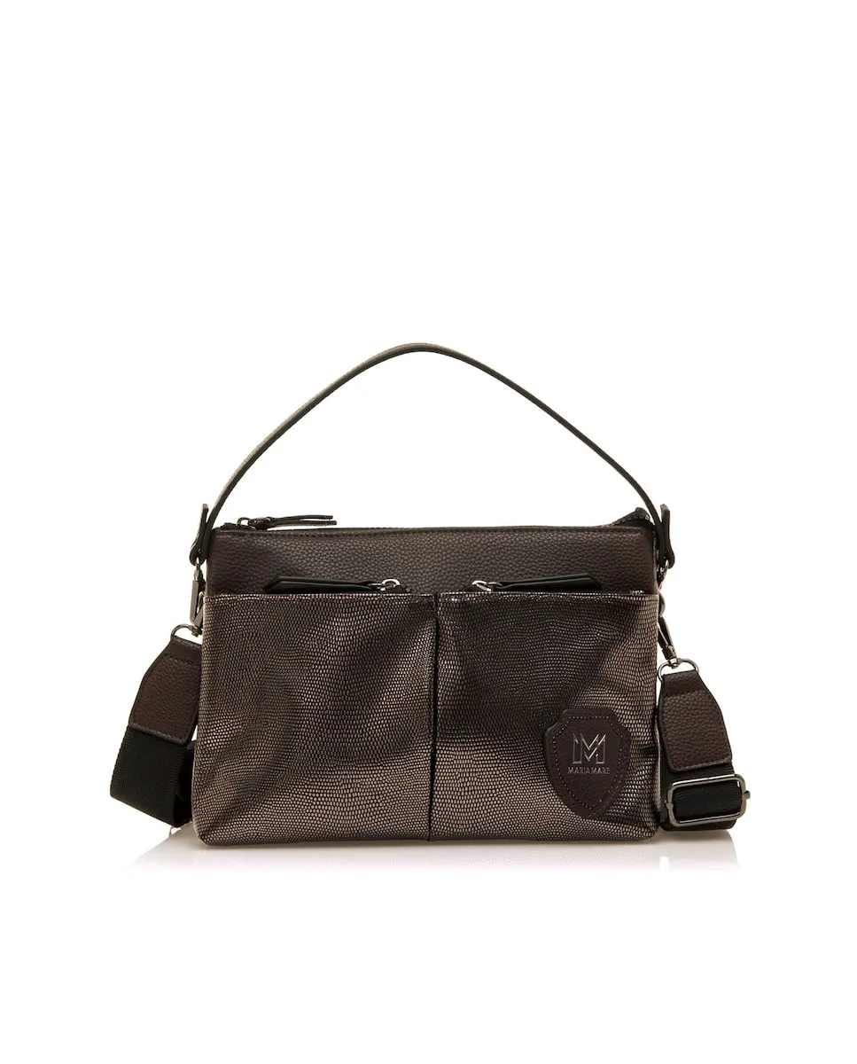 Женская сумка через плечо с карманом и двойной ручкой Mariamare, коричневый 
Женская сумка через плечо с карманом и двойной ручкой Mariamare, коричневый