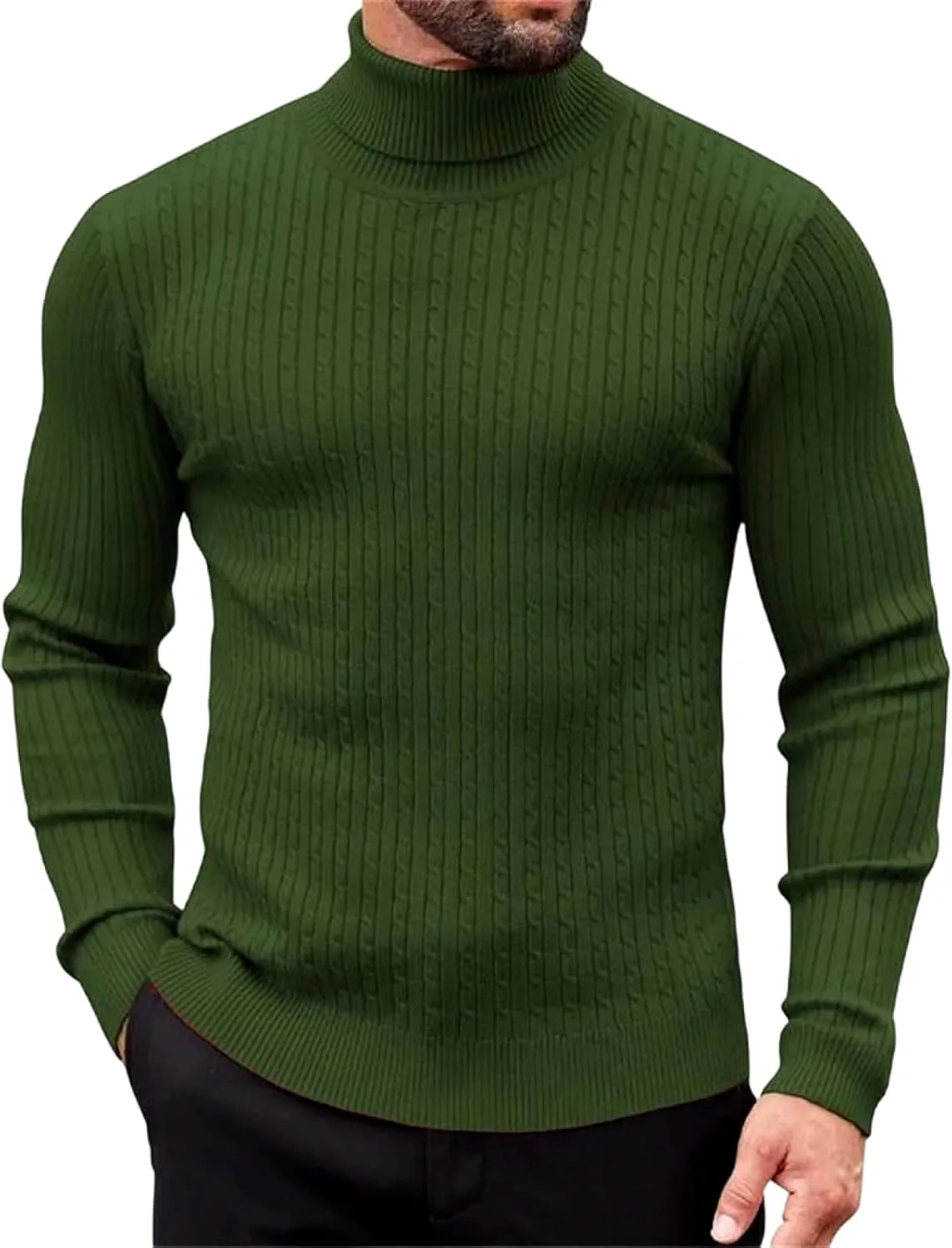 Мужской теплый свитер-водолазка Adhdyuud Slim Fit с узором Twist
Мужской теплый свитер-водолазка Adhdyuud Slim Fit с узором Twist