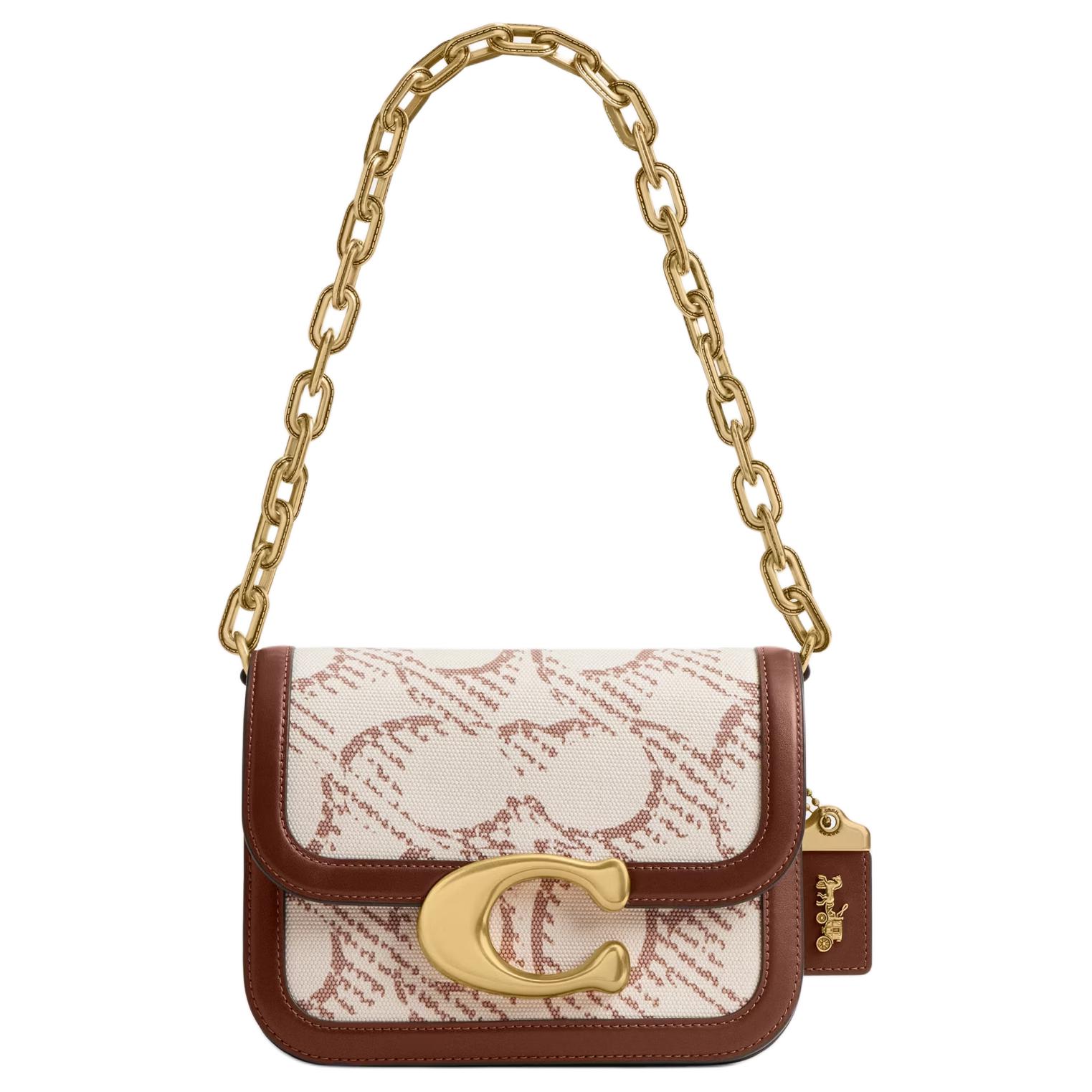 COACH Идол Сигнатура Холщовая сумка с кожаной отделкой через плечо маленькая женская натуральная
COACH Идол Сигнатура Холщовая сумка с кожаной отделкой через плечо маленькая женская натуральная