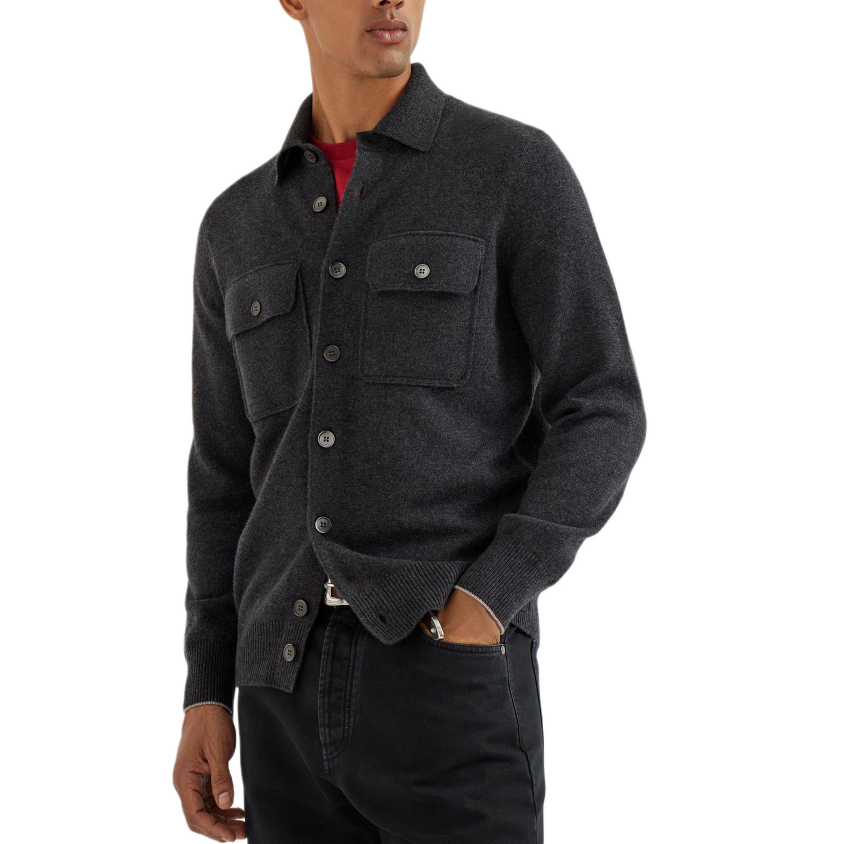 Кардиган с карманами на пуговицах Brunello Cucinelli, Charcoal
Кардиган с карманами на пуговицах Brunello Cucinelli, Charcoal