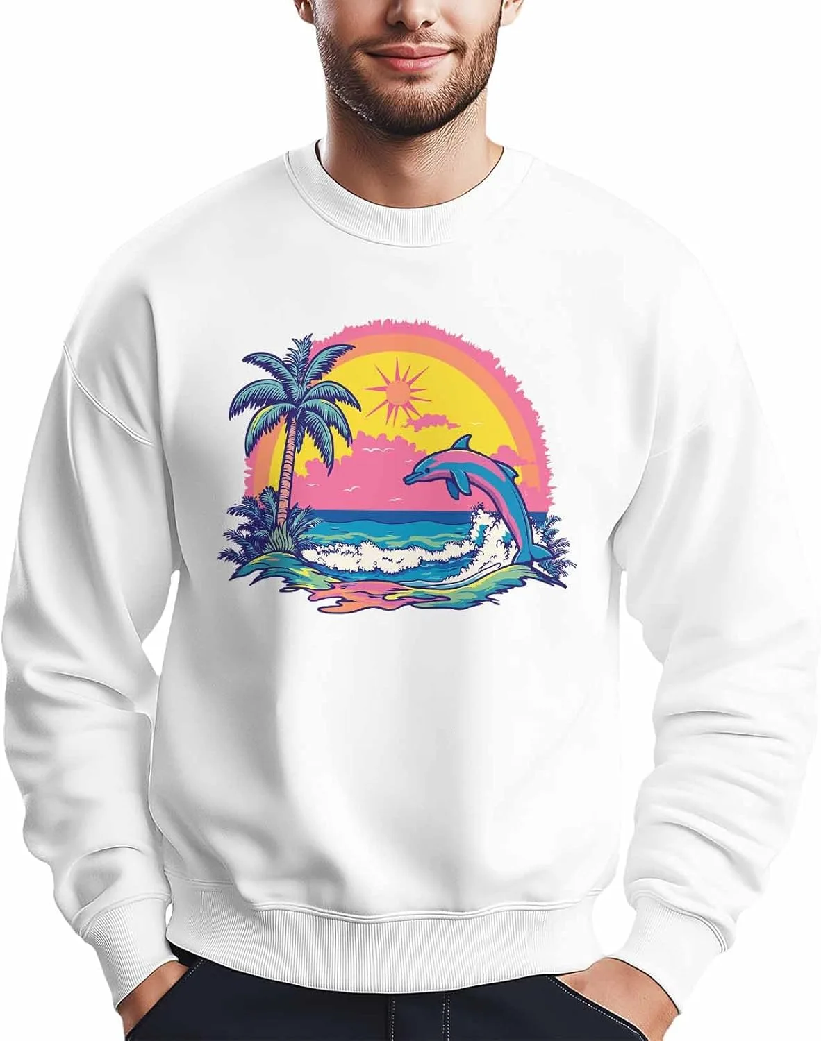 Мужской свитшот с принтом Ocean Pink Rainbow Dolphin Winvebermior
Мужской свитшот с принтом Ocean Pink Rainbow Dolphin Winvebermior