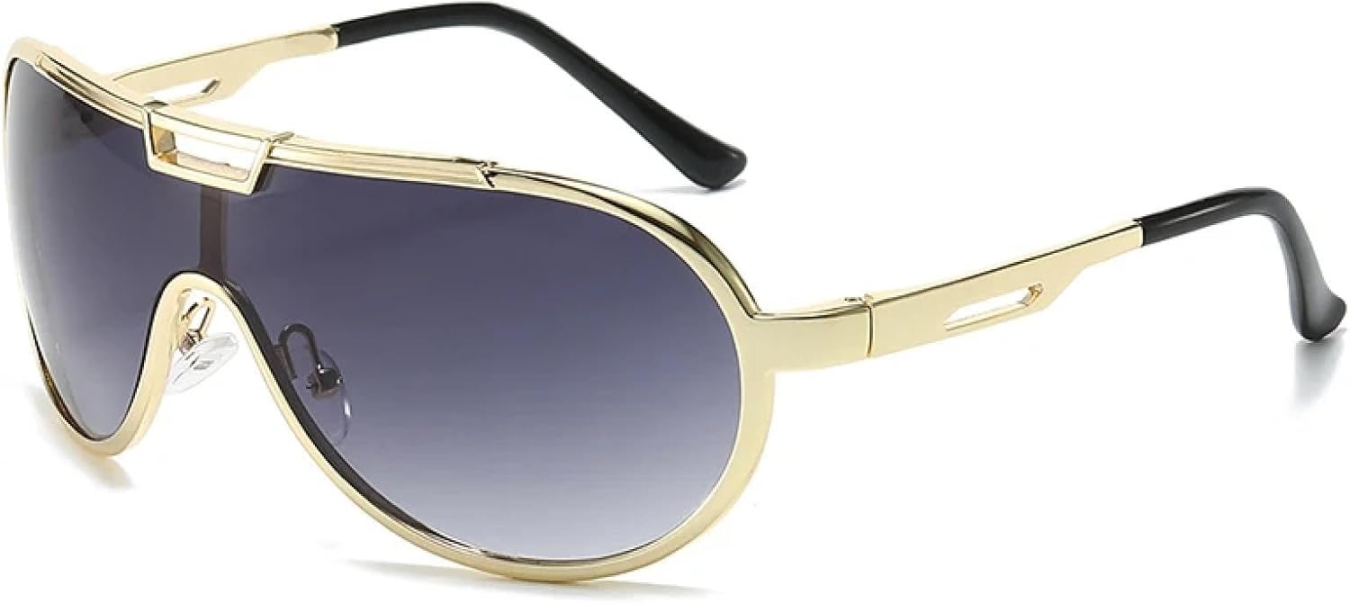 Солнцезащитные очки с защитой от УФ-излучения UV400 для женщин и мужчин | Увеличенные металлические двойные перемычки, цельная конструкция, градиентный оттенок | для занятий спортом на открытом воздухе DSVIGF, Golden Gray Gradient
Солнцезащитные очки с защитой от УФ-излучения UV400 для женщин и мужчин | Увеличенные металлические двойные перемычки, цельная конструкция, градиентный оттенок | для занятий спортом на открытом воздухе DSVIGF, Golden Gray Gradient