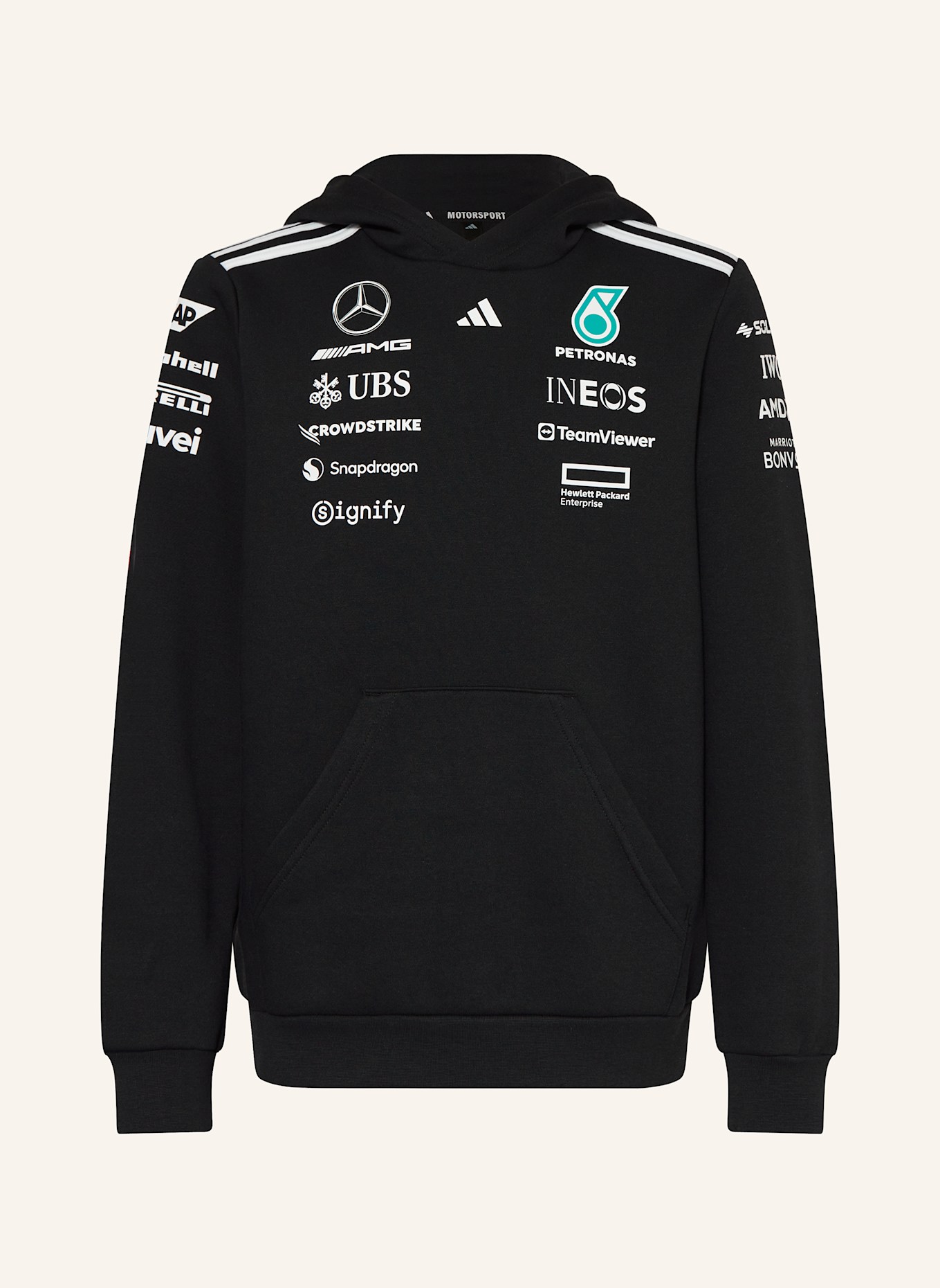 Толстовка с капюшоном Mercedes - AMG Petronas Formula One Team Adidas, черный
Толстовка с капюшоном Mercedes - AMG Petronas Formula One Team Adidas, черный