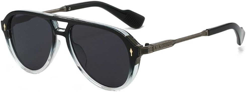 Ретро-солнцезащитные очки-пилот с двойной перемычкой для женщин, модные очки с заклепками для мужчин, солнцезащитные очки UV400, трендовые очки для занятий спортом на открытом воздухе SKFGNX, Black Clear Gray
Ретро-солнцезащитные очки-пилот с двойной перемычкой для женщин, модные очки с заклепками для мужчин, солнцезащитные очки UV400, трендовые очки для занятий спортом на открытом воздухе SKFGNX, Black Clear Gray