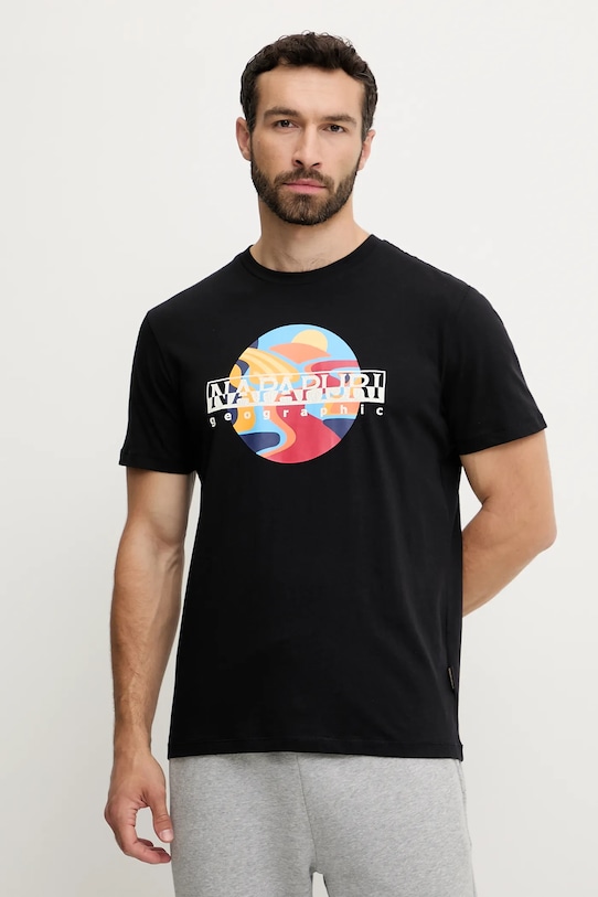 Хлопковая футболка S-Valdor Napapijri, черный 
Хлопковая футболка S-Valdor Napapijri, черный