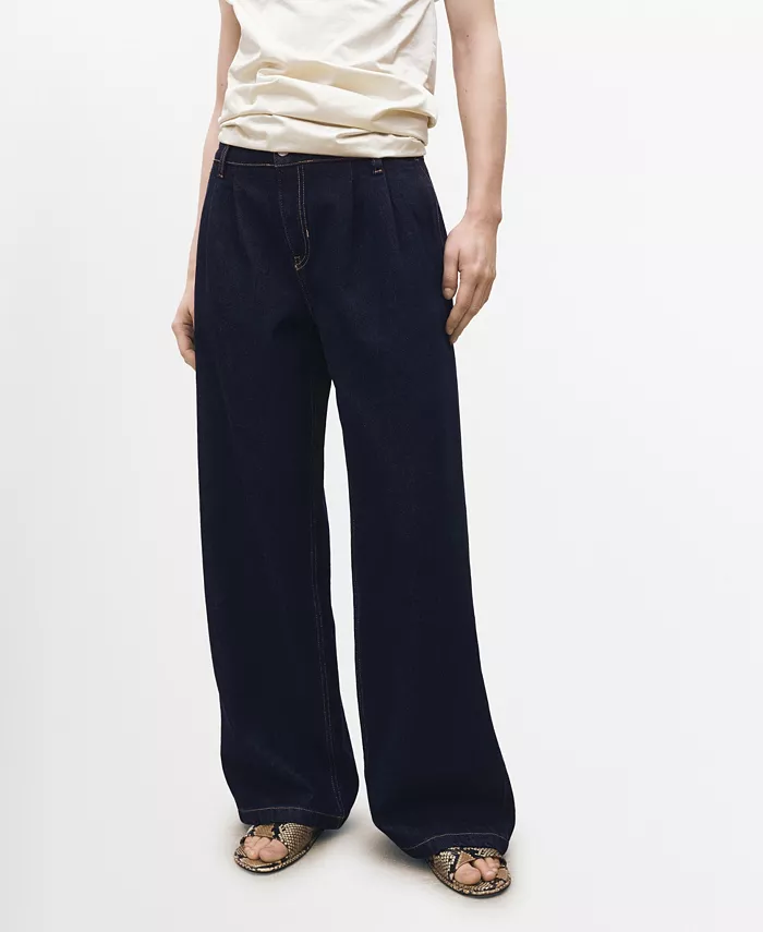 Женские джинсы с плиссировкой и широкими штанинами, прошедшие стирку MANGO, синий
Женские джинсы с плиссировкой и широкими штанинами, прошедшие стирку MANGO, синий