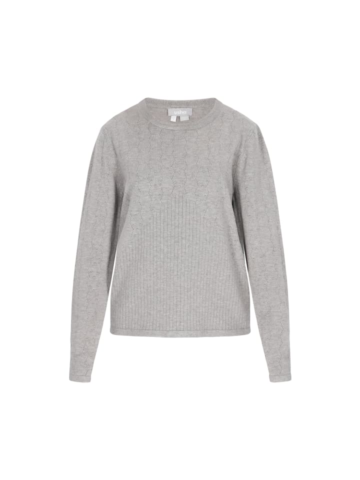 Женский свитер светло-серого меланжевого цвета Usha
Женский свитер светло-серого меланжевого цвета Usha