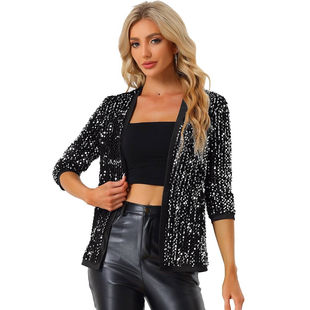 Женский бархатный кардиган с блестящими пайетками и открытым передом, без воротника, с рукавами 3/4 ALLEGRA K, цвет Silver, Серебристый, Женский бархатный кардиган с блестящими пайетками и открытым передом, без воротника, с рукавами 3/4 ALLEGRA K, цвет Si
Женский бархатный кардиган с блестящими пайетками и открытым передом, без воротника, с рукавами 3/4 ALLEGRA K, цвет Silver, Серебристый, Женский бархатный кардиган с блестящими пайетками и открытым передом, без воротника, с рукавами 3/4 ALLEGRA K, цвет Si