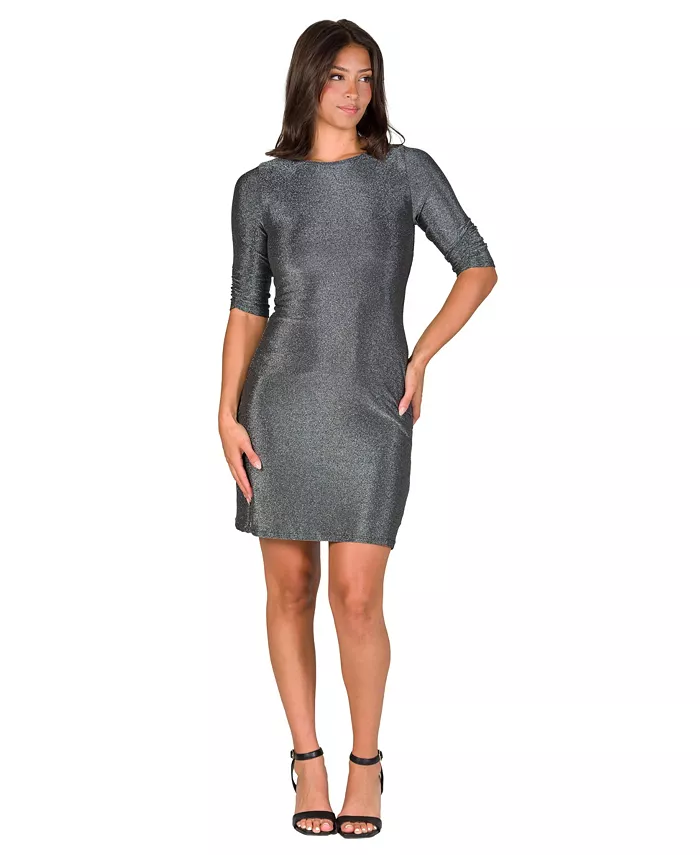 Мини-платье-футляр с рукавами до локтя и блестящим облегающим лифом 24seven Comfort Apparel, серебряный
Мини-платье-футляр с рукавами до локтя и блестящим облегающим лифом 24seven Comfort Apparel, серебряный