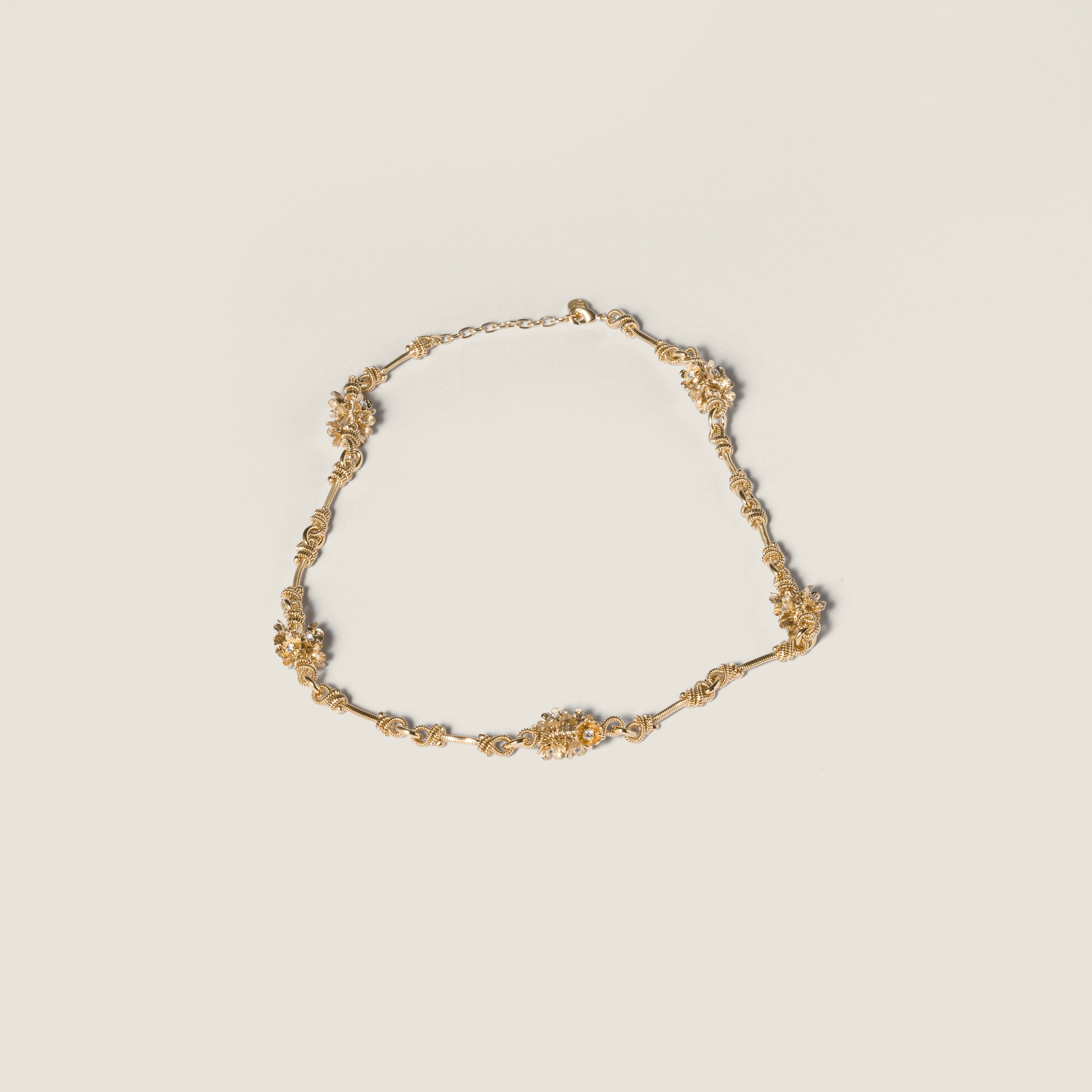 Металлическое ожерелье с кристаллами MIU MIU, золотой
Металлическое ожерелье с кристаллами MIU MIU, золотой