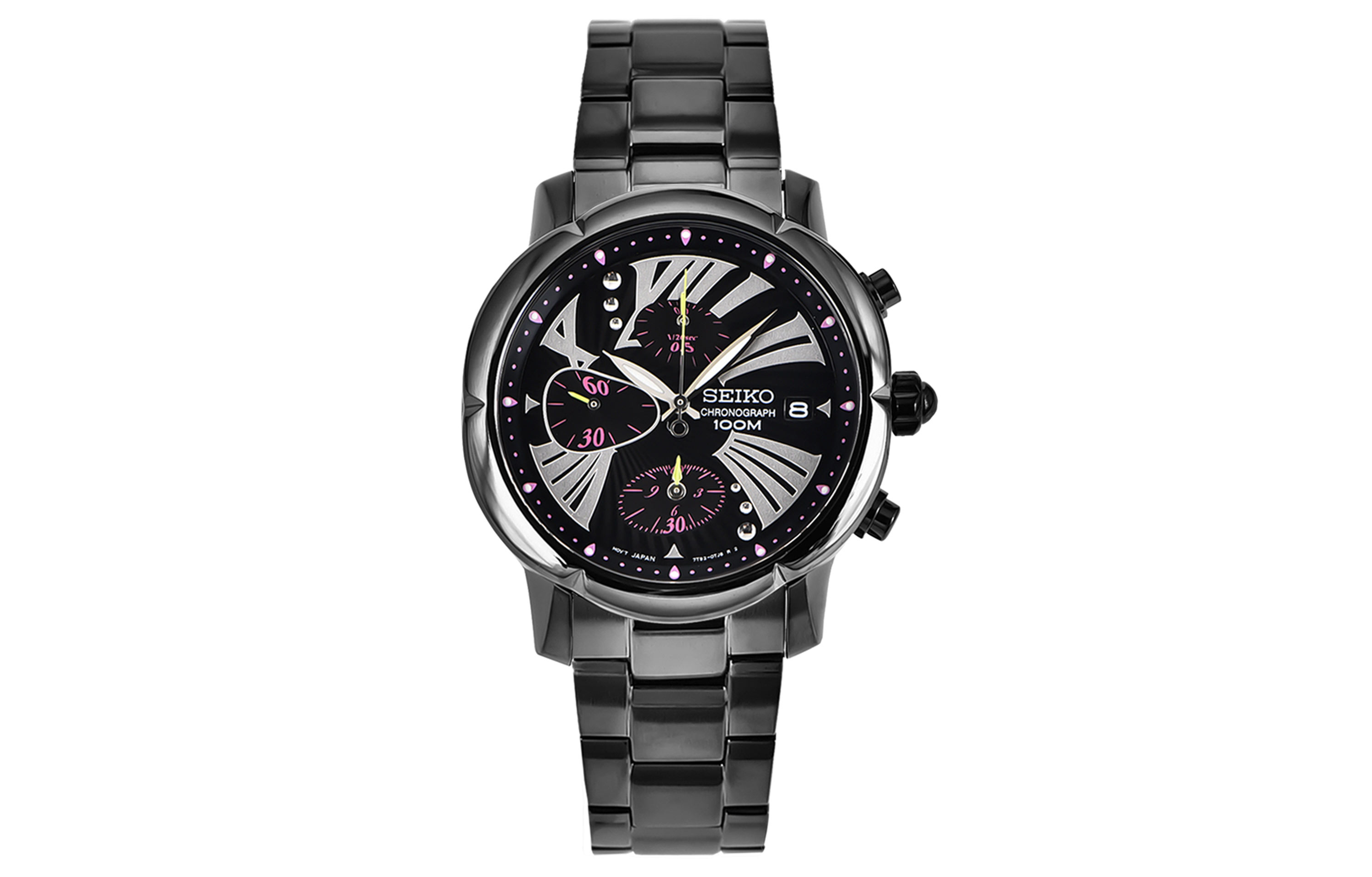 Кварцевые часы из нержавеющей стали с ионным покрытием ремешка 37,2 мм, женские часы с черным циферблатом SEIKO
Кварцевые часы из нержавеющей стали с ионным покрытием ремешка 37,2 мм, женские часы с черным циферблатом SEIKO