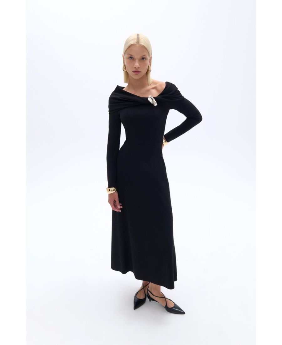 Женское платье миди на одно плечо NOCTURNE, Black
Женское платье миди на одно плечо NOCTURNE, Black