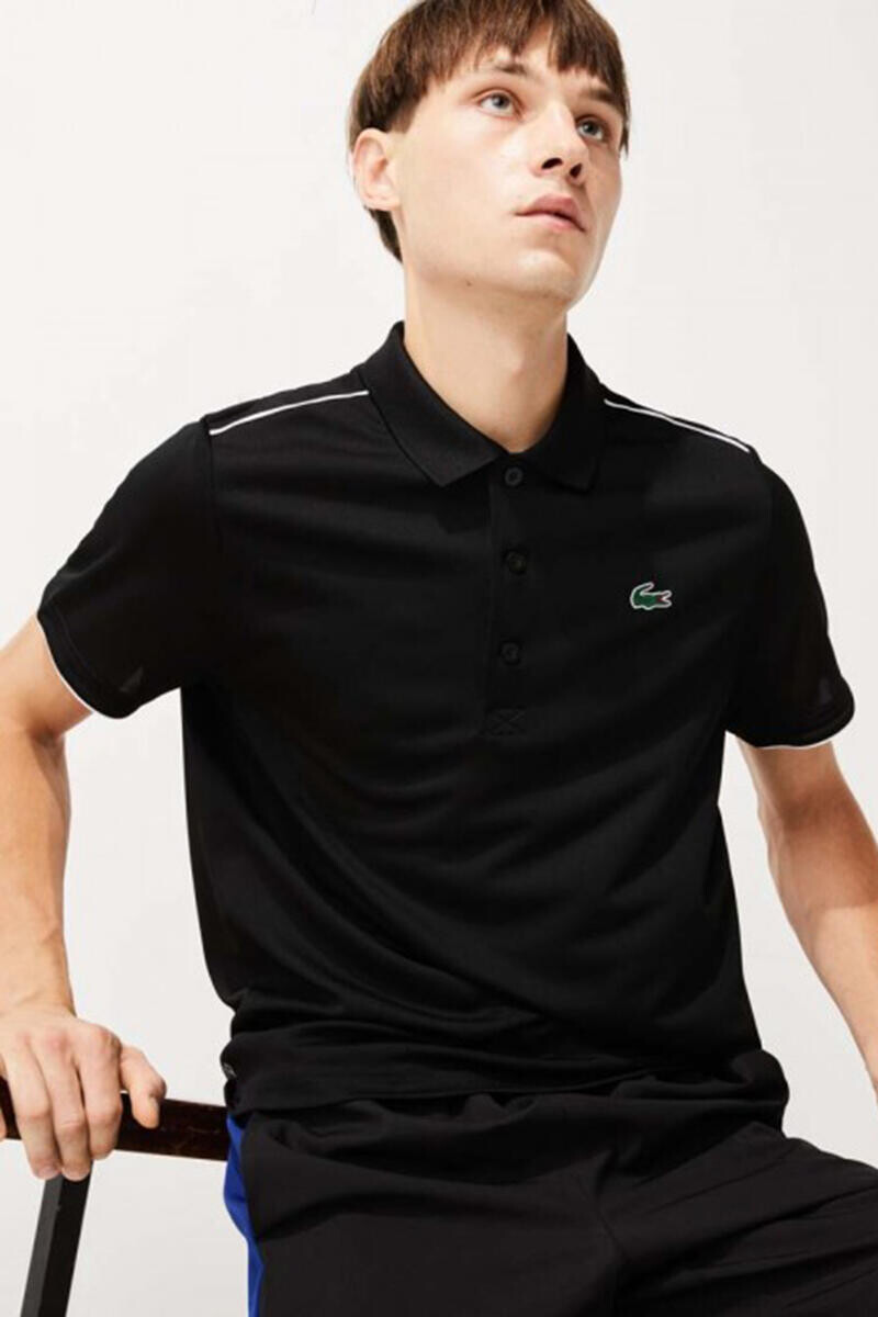 Рубашка-поло с контрастной окантовкой на плечах и концах рукавов. Lacoste, черный
Рубашка-поло с контрастной окантовкой на плечах и концах рукавов. Lacoste, черный