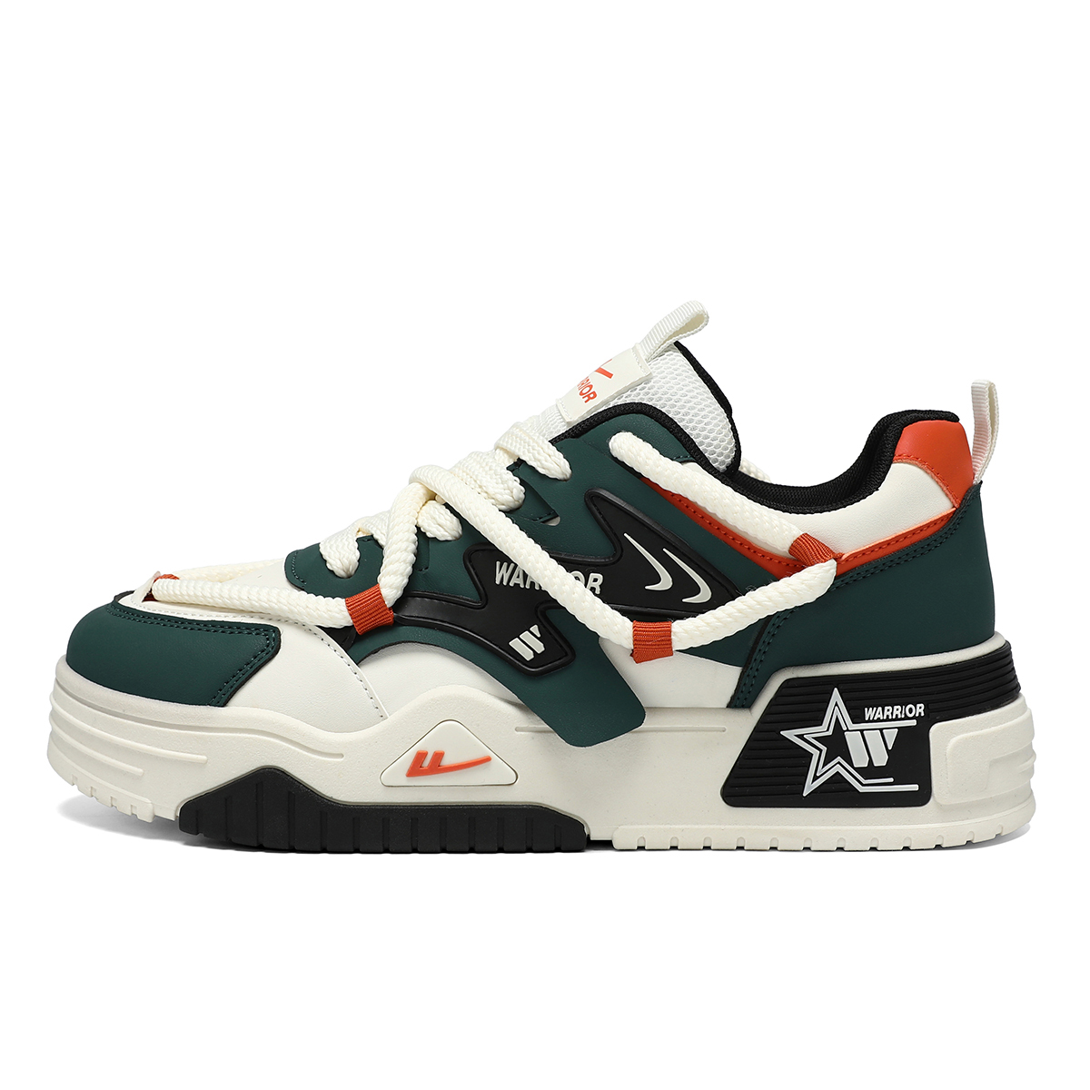 Мужские низкие скейтерские кроссовки Abrasion Resistant Lightweight Breathable Height Increasing WARRIOR, белый зеленый оранжевый
Мужские низкие скейтерские кроссовки Abrasion Resistant Lightweight Breathable Height Increasing WARRIOR, белый зеленый оранжевый