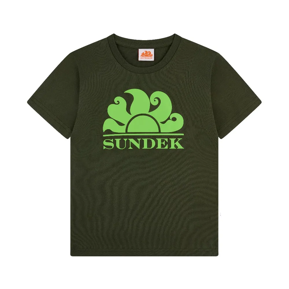 Футболка Sundek Mini new simeon logo crew neck, зеленый 
Футболка Sundek Mini new simeon logo crew neck, зеленый