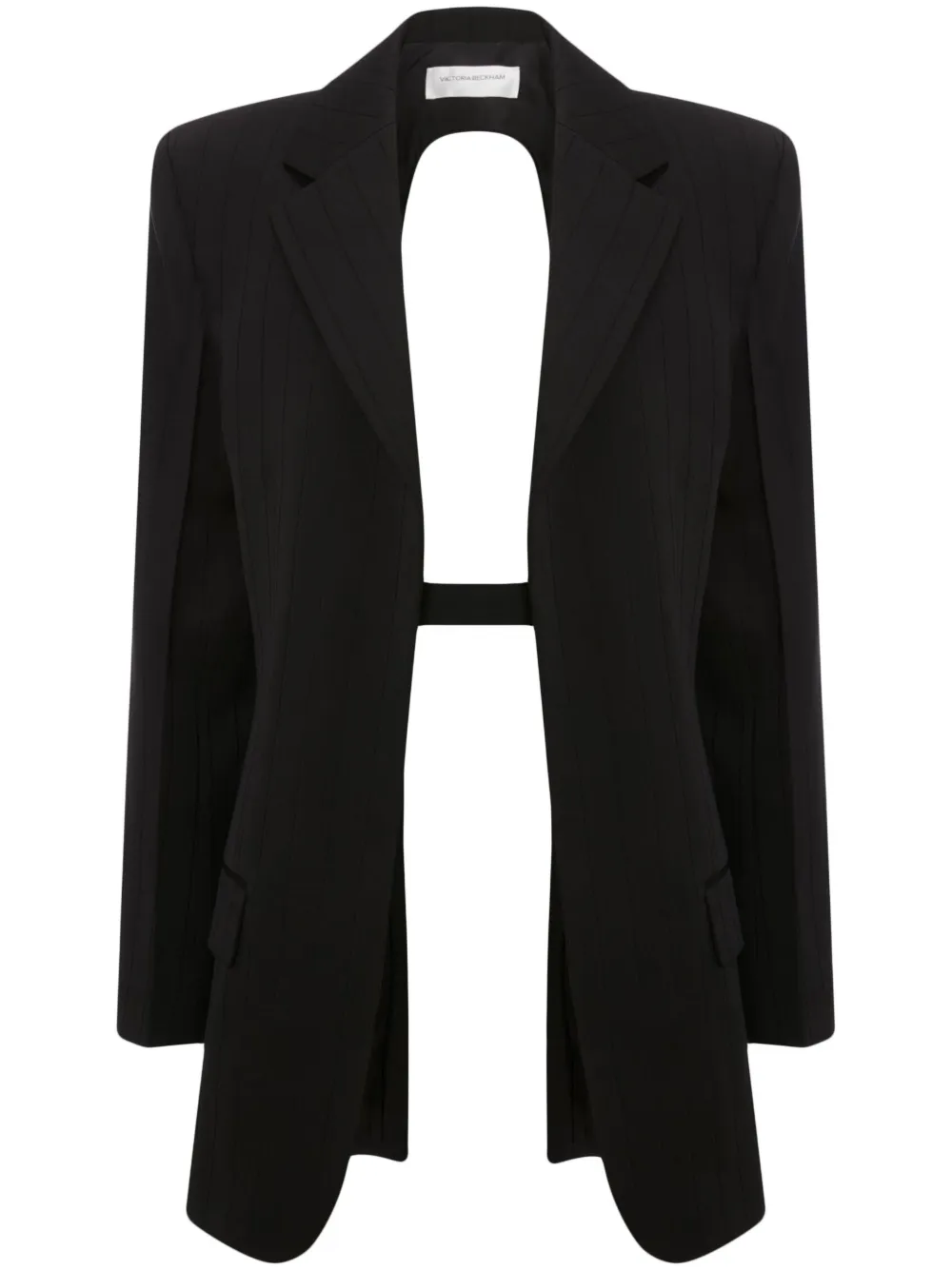 Однобортный блейзер с открытой спиной VICTORIA BECKHAM, черный
Однобортный блейзер с открытой спиной VICTORIA BECKHAM, черный