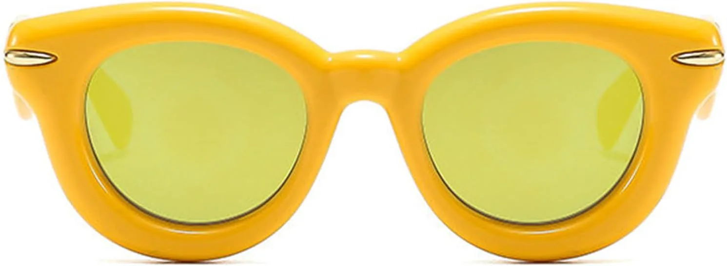 Willochra Y2K Женские модные овальные солнцезащитные очки конфетных цветов Ретро с заклепками Мужские трендовые панк круглые солнцезащитные очки UV400, Yellow
Willochra Y2K Женские модные овальные солнцезащитные очки конфетных цветов Ретро с заклепками Мужские трендовые панк круглые солнцезащитные очки UV400, Yellow