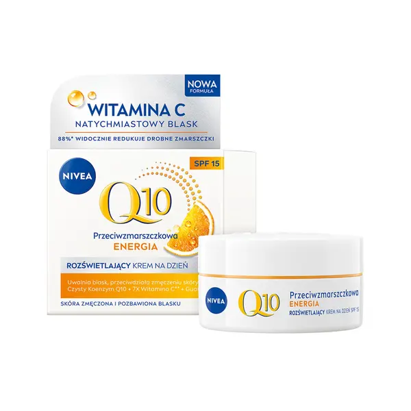Крем для лица против морщин на день с spf15, 50 мл Nivea Q10 energy zdrowy blask
Крем для лица против морщин на день с spf15, 50 мл Nivea Q10 energy zdrowy blask
