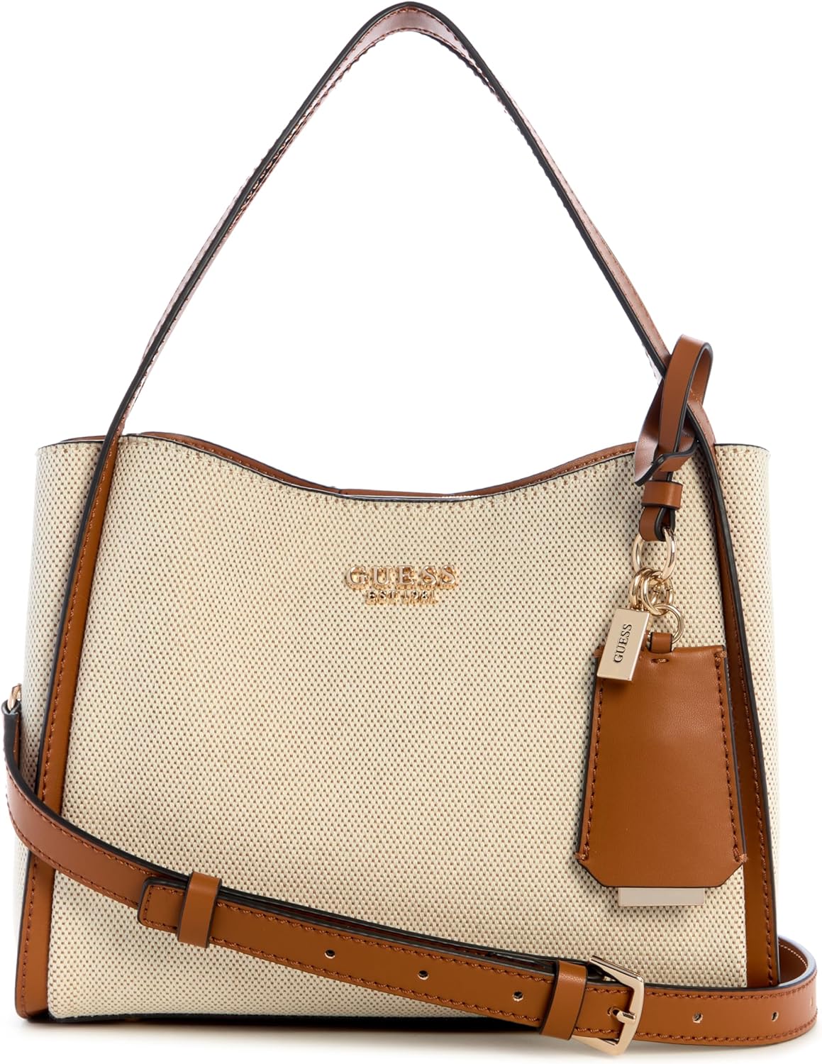 Маленькая холщовая сумка-саквояж Nicolette Girlfriend GUESS, Natural/Caramel
Маленькая холщовая сумка-саквояж Nicolette Girlfriend GUESS, Natural/Caramel