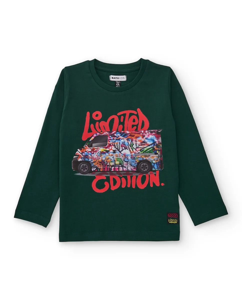 Зеленая футболка с длинными рукавами и принтом с граффити на фургоне Tuc tuc
Зеленая футболка с длинными рукавами и принтом с граффити на фургоне Tuc tuc