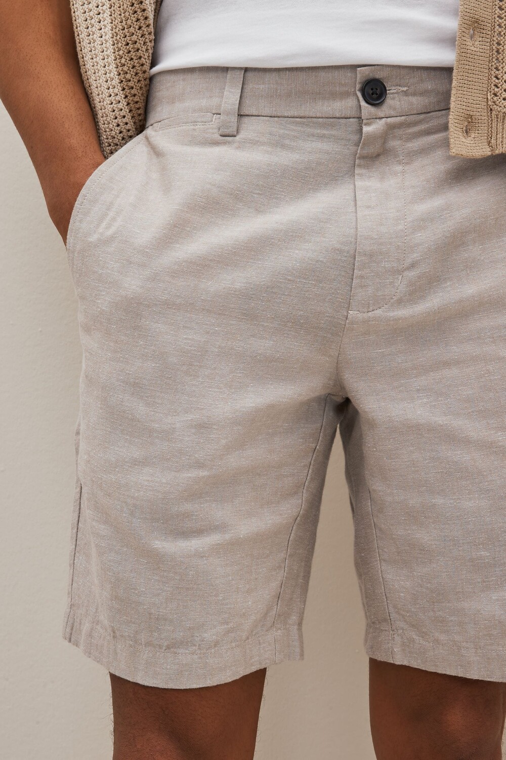 Шорты-чиносы из смесового льна Next, серый
Шорты-чиносы из смесового льна Next, серый