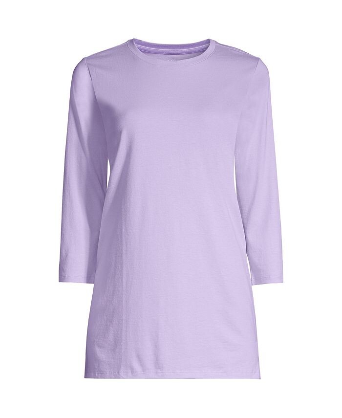 Хлопковая туника с круглым вырезом Supima с рукавами 3/4 для миниатюрного роста Lands' End, фиолетовый
Хлопковая туника с круглым вырезом Supima с рукавами 3/4 для миниатюрного роста Lands' End, фиолетовый